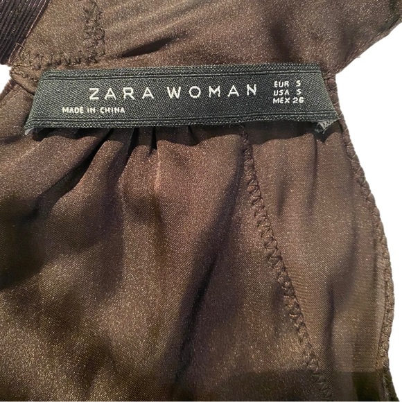 Zara mini dress, velvet with crystals, chocolate brown, size Small - Picture 5 of 6